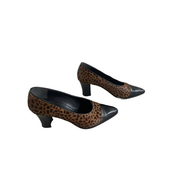 Paul‎ Melian London Heels Cheetah Print Sz 7 - Picture 1 of 6